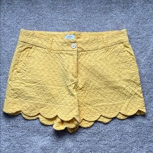 Yellow Scalloped Women's Shorts